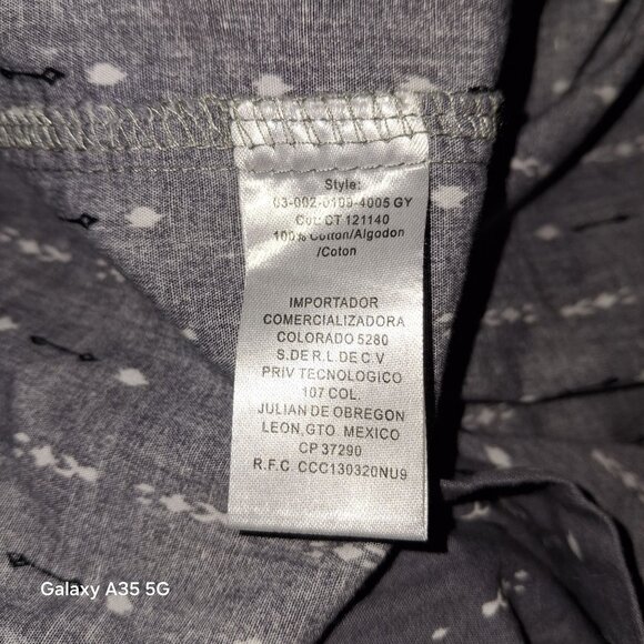 Roper Mens XL Short-Sleeve Western Shirt Gray Patterned Button-Up 100% Cotton - Picture 4 of 5